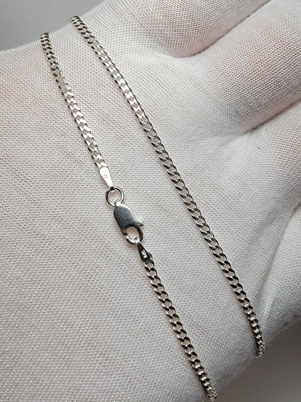 24" 2.3mm Curb Link Sterling Silver Chain