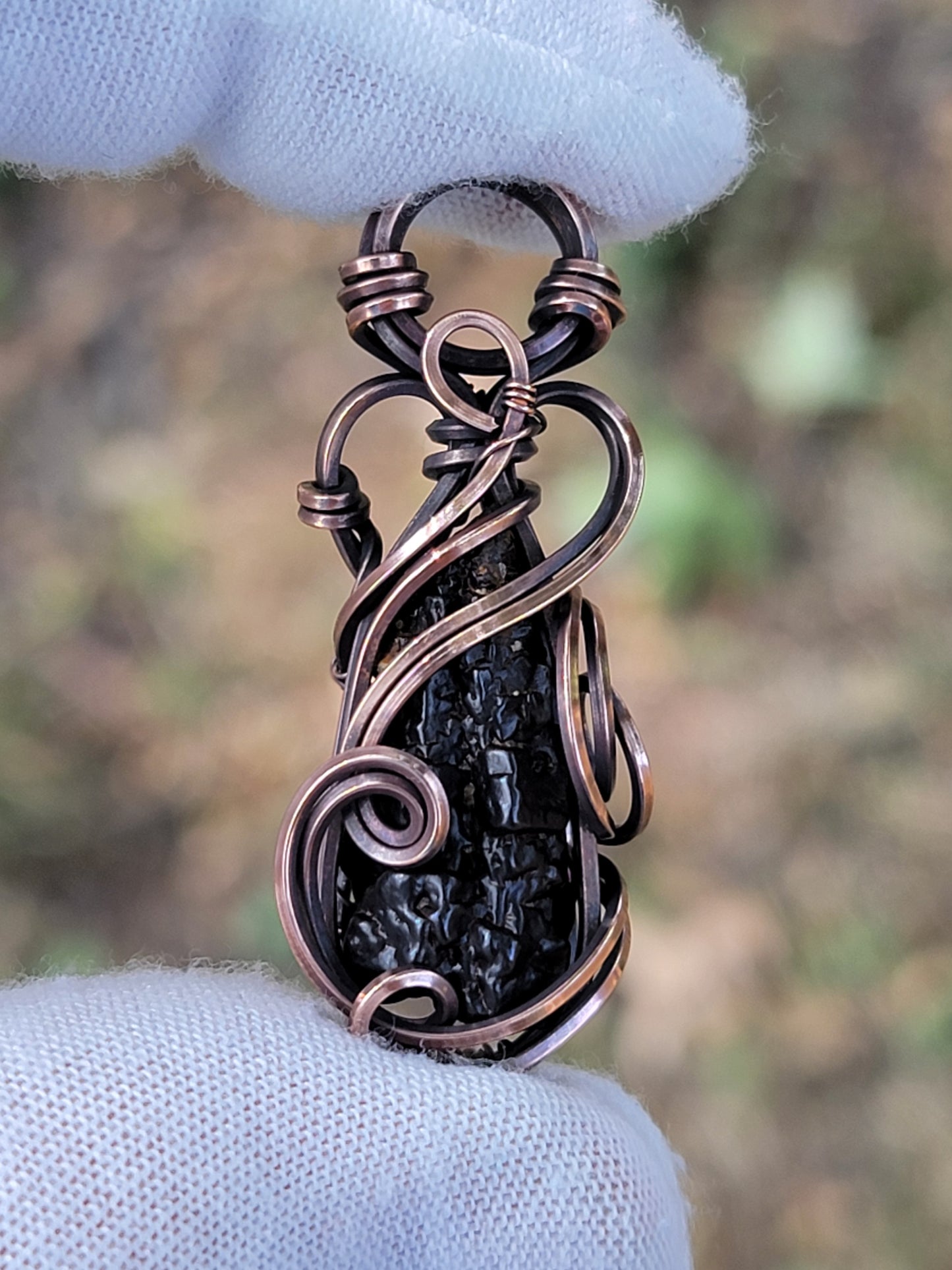 Prophecy Stone Necklace Wire Wrap Pendant Copper Jewelry Tyet Style