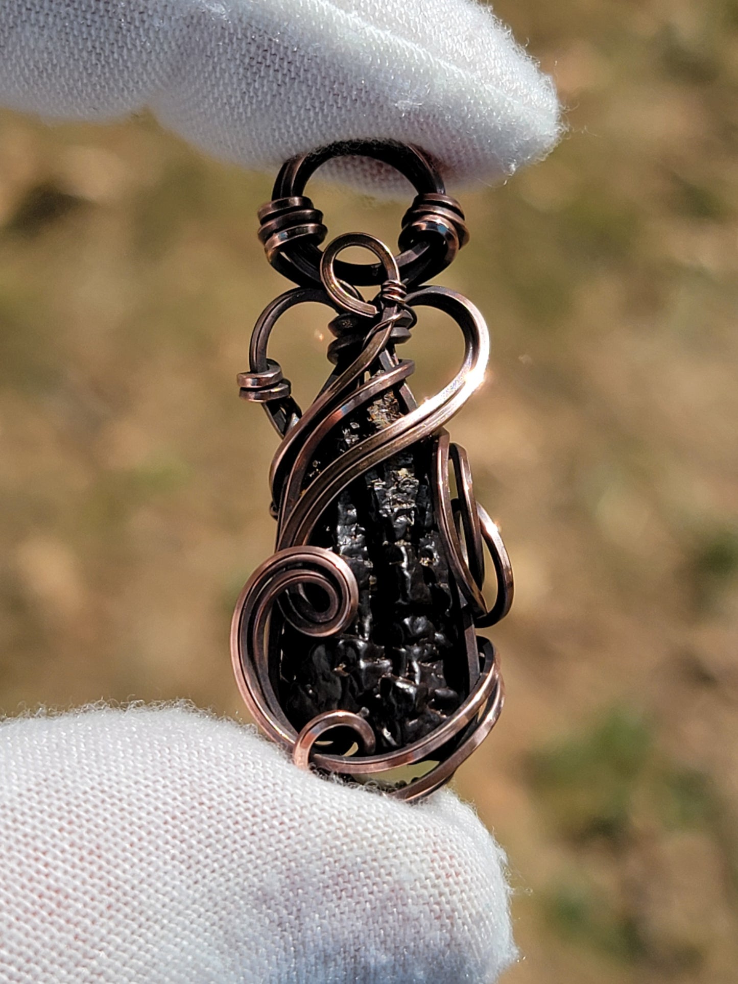 Prophecy Stone Necklace Wire Wrap Pendant Copper Jewelry Tyet Style