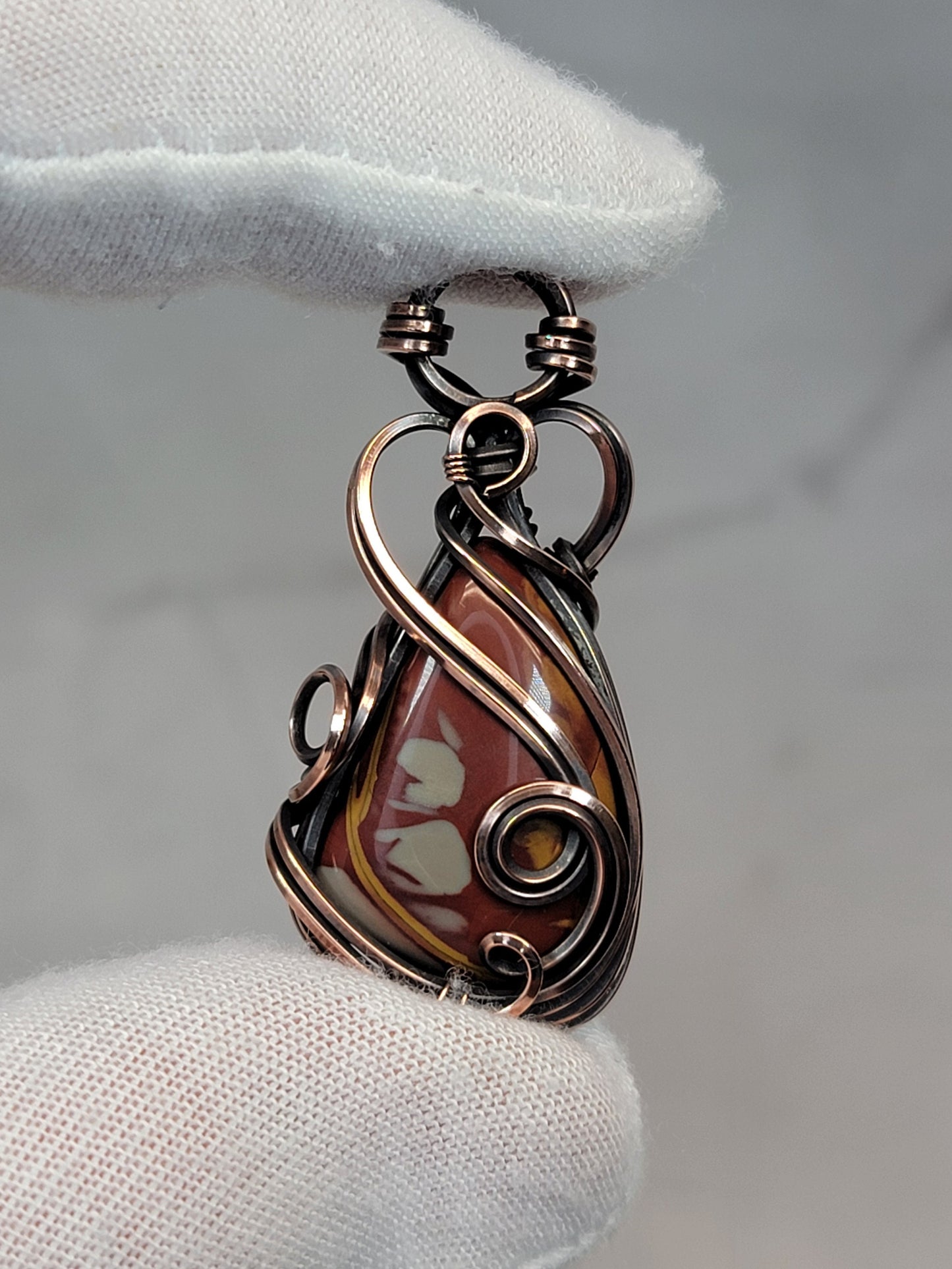 Noreena Jasper Necklace - 'Tyet' - Wire Wrap Pendant - Jewelry