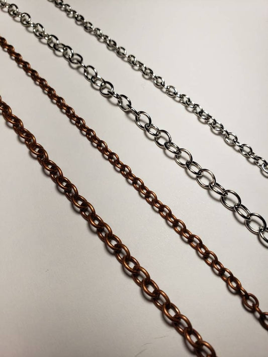 24" Chain & Clasp Plated Copper or Stainless Steel