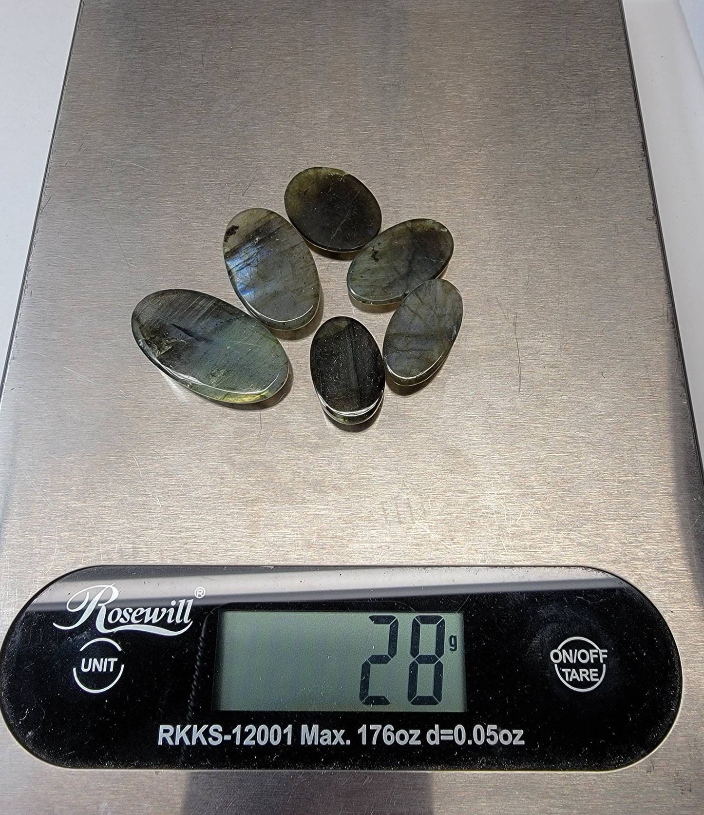 Labradorite Oval Cabochon Lot - 6pc - 28 grams - 053