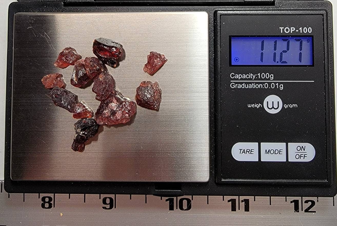 Etched Spessartine Garnet Brazil - Crystal Lot - 11.2 grams - 046