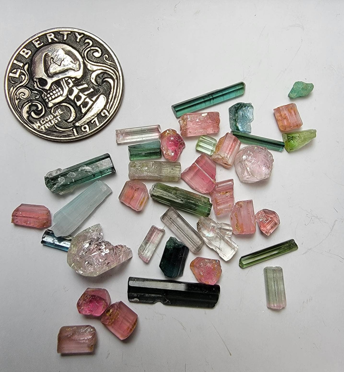 Fairy Bottle Mixed Tourmaline Crystals - 8.6g - 43ct - Pakistan - 098