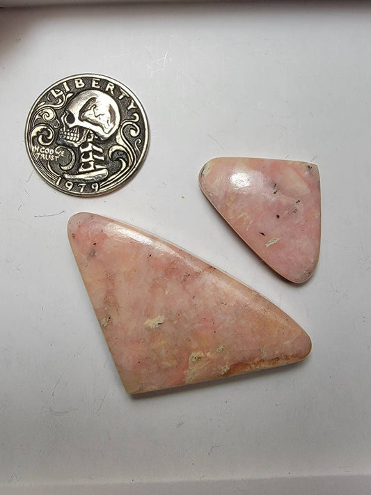 Pink Opal Cabochon Pair - 15 grams - 2pc - Lot 106